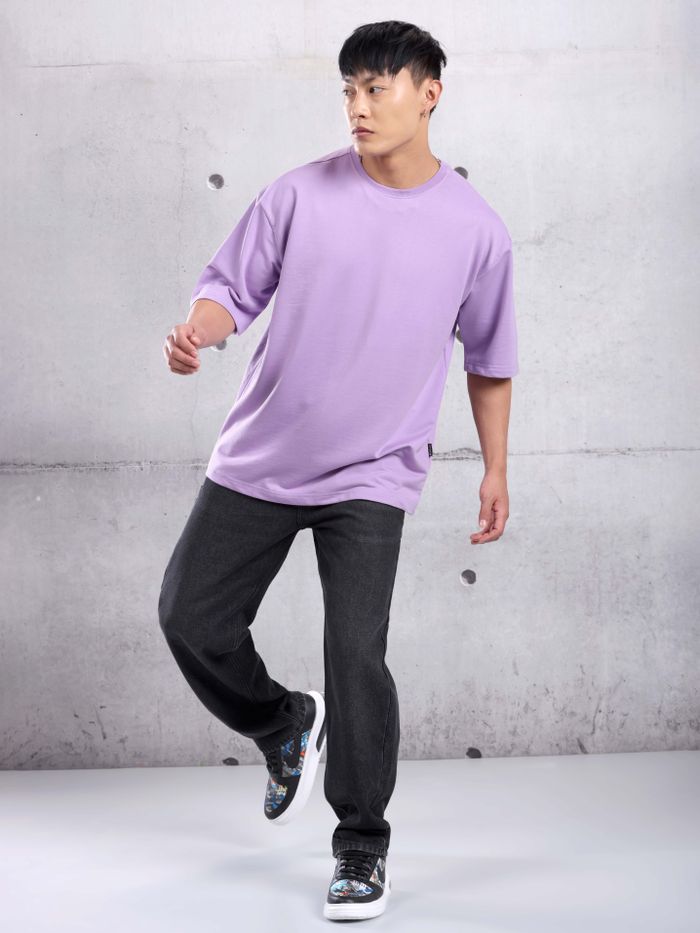 Lilac Plain Oversized T-shirt