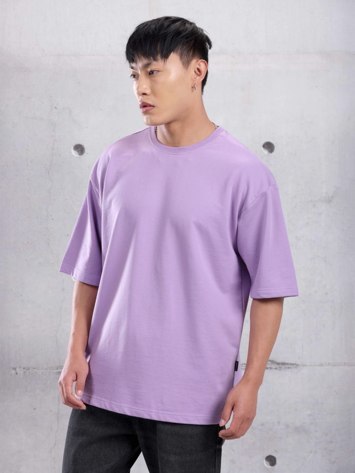 Lilac Plain Oversized T-shirt