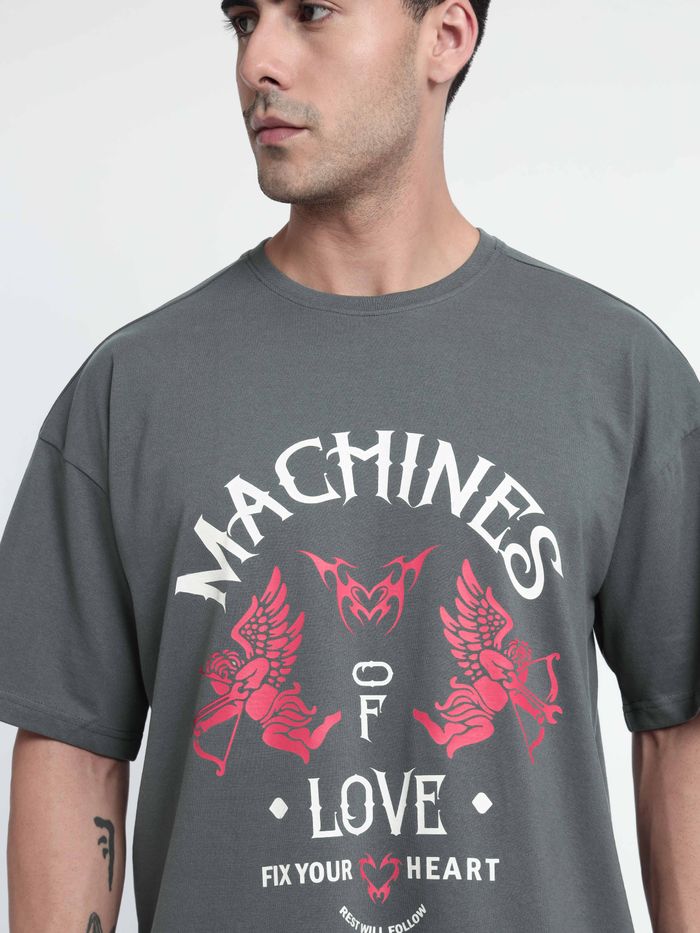 Machines of Love Printed Oversized T-shirt