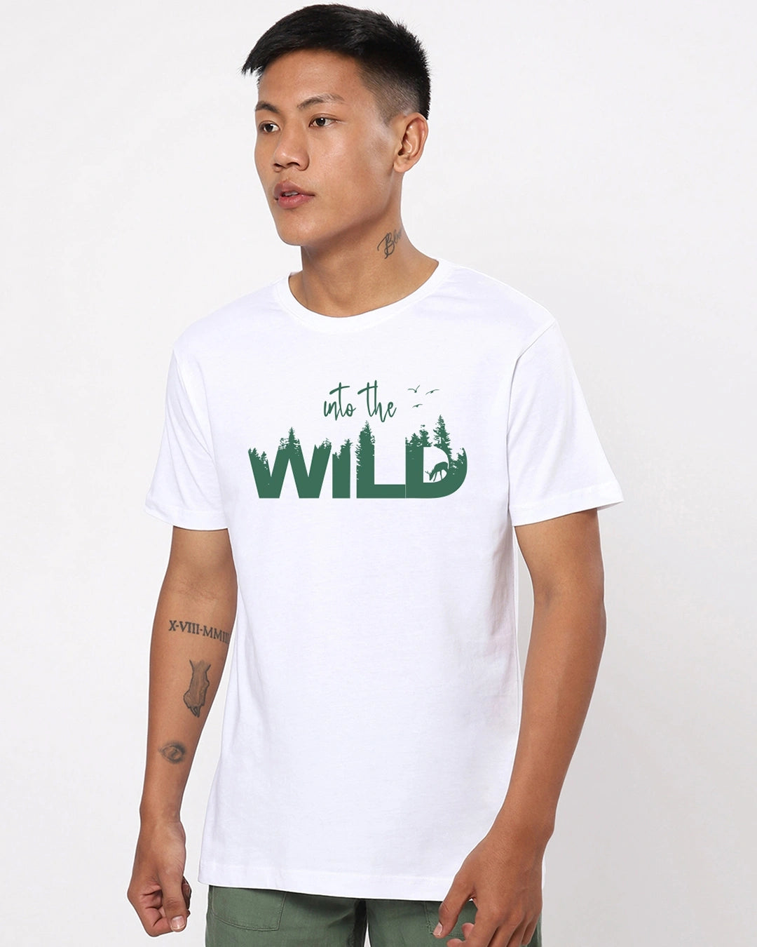 Regular fit White Tshirt with wildlyf signature style