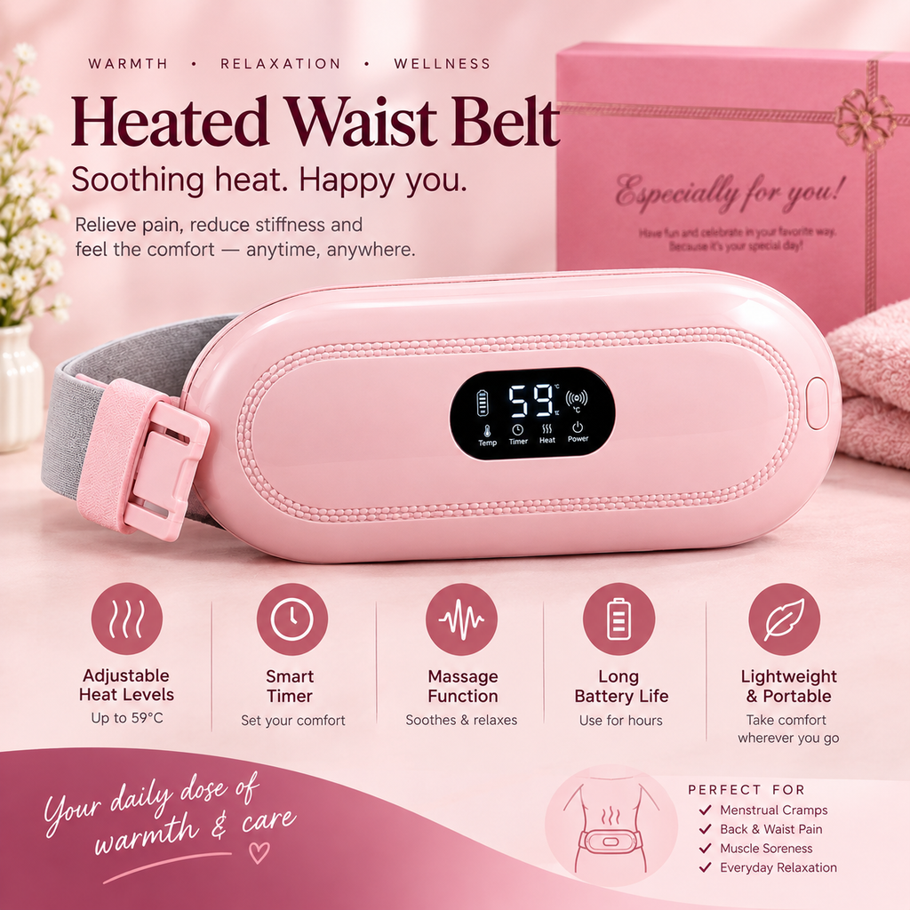 WILDLYF Electric Heated Waist Belt – for Period Cramps & Back Pain Relief