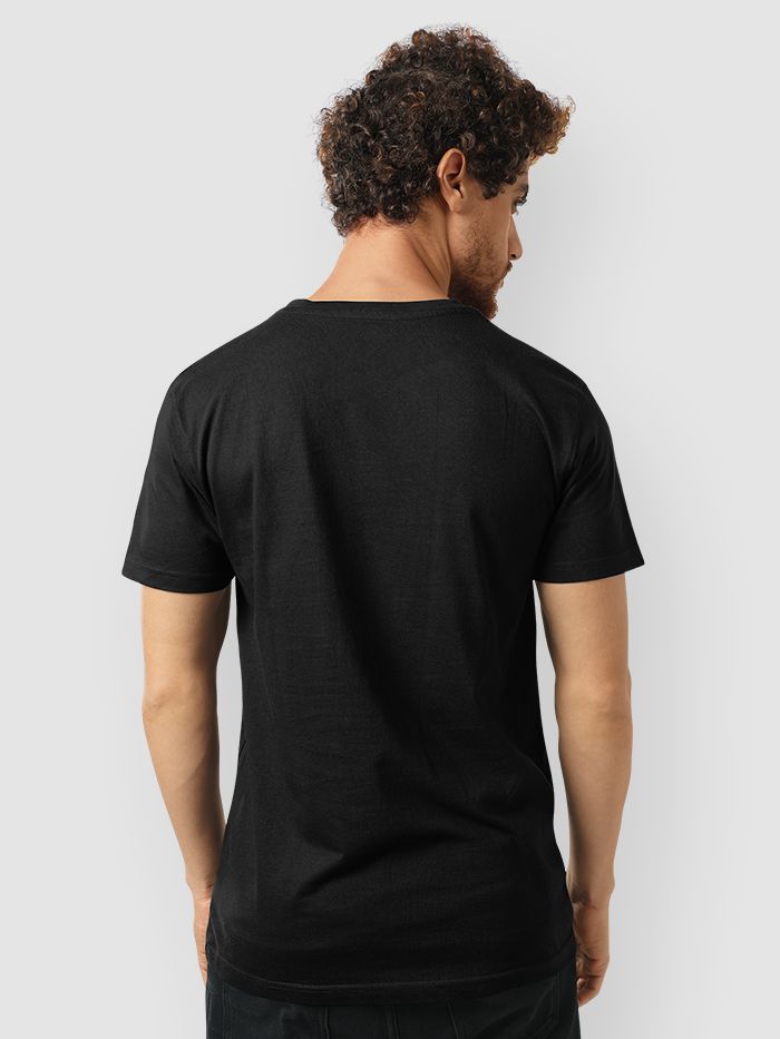 Black half sleeve regular fit printed T-shirts